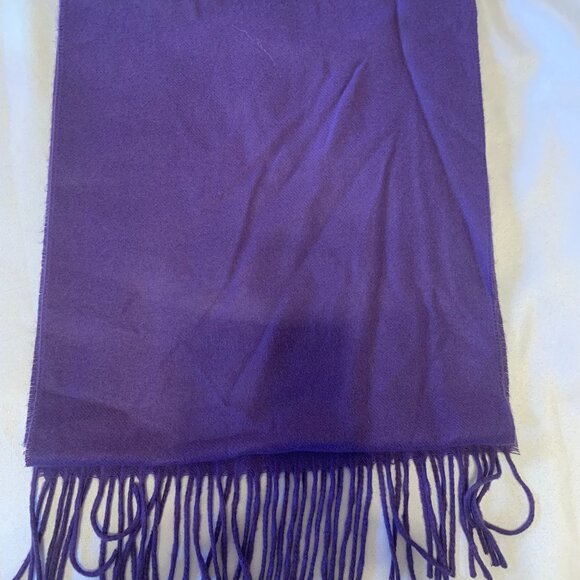 Purple Cashmink by V Frass scarf with fringe - Picture 1 of 2
